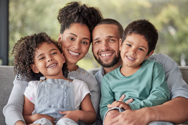 Smile, portrait and happy family